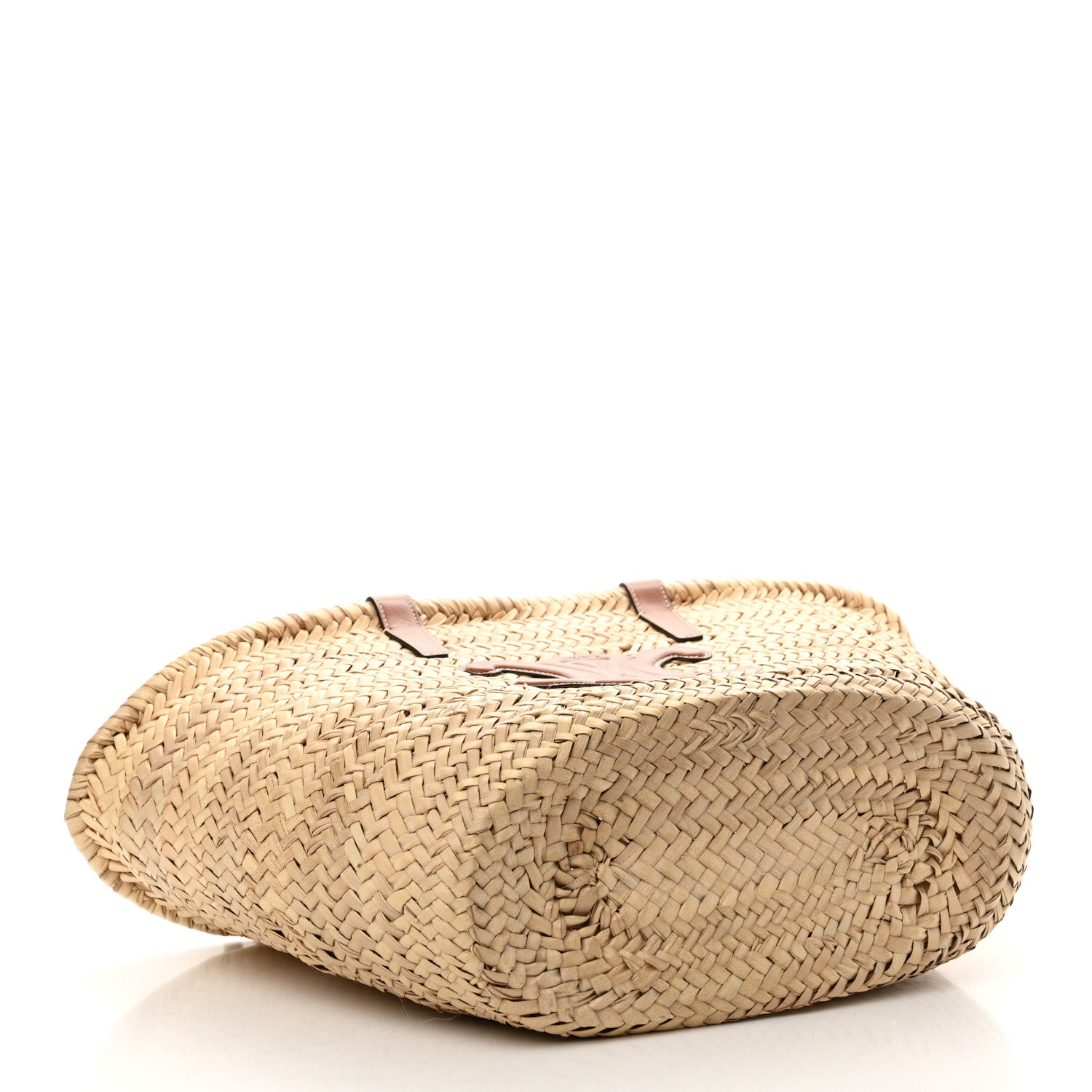 Celine Raffia Calfskin Triomphe Medium Panier Tan 4 of 15