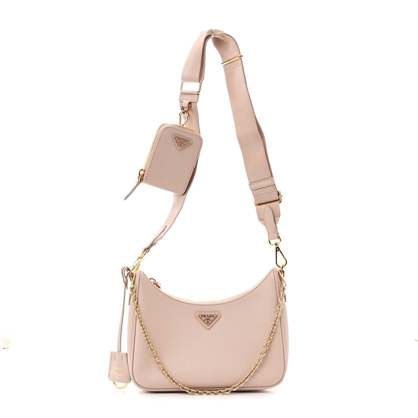 Saffiano Re-Edition 2005 Shoulder Bag Cammeo Beige