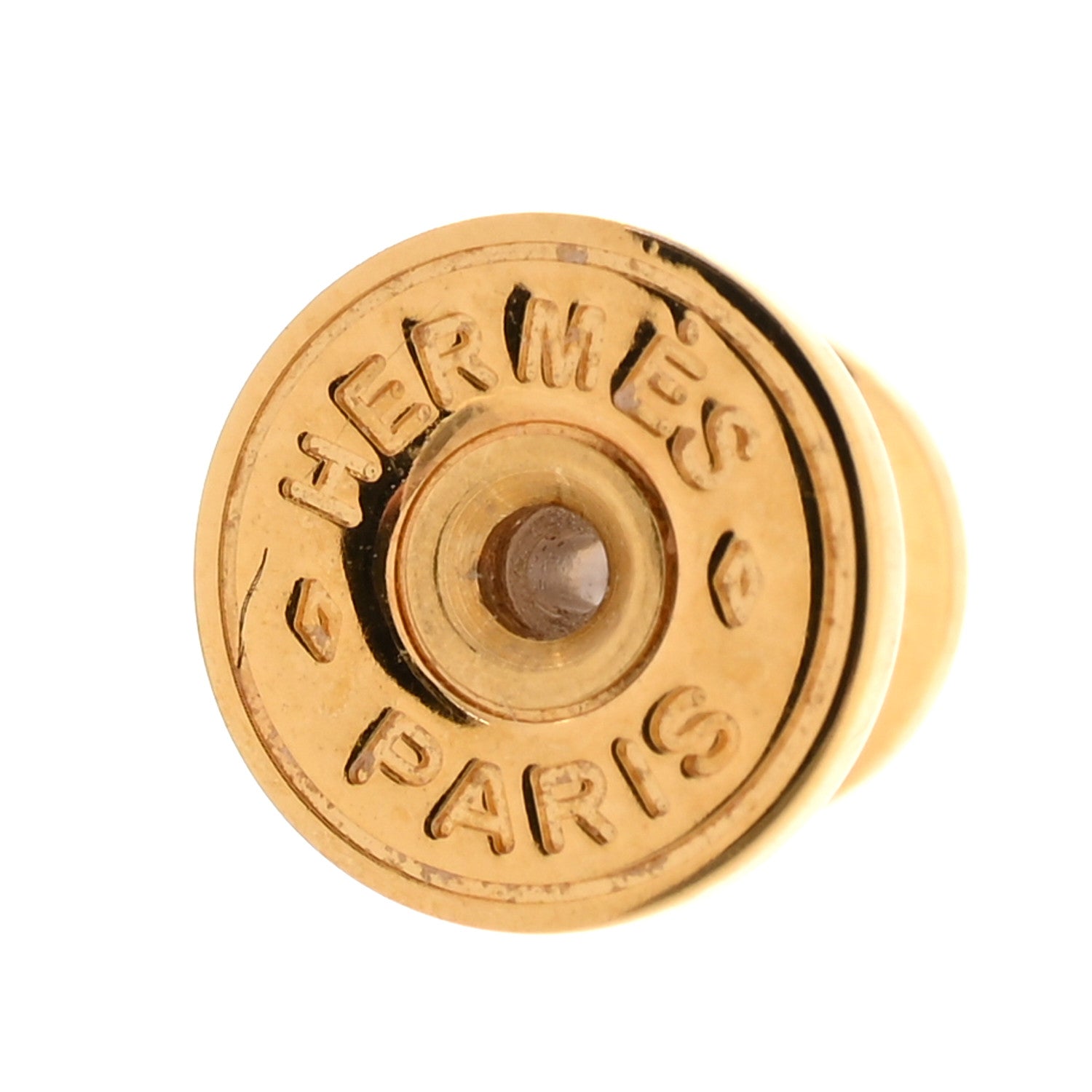 Hermes Gold Lacquered Mini Pop H Earrings White 4 of 5