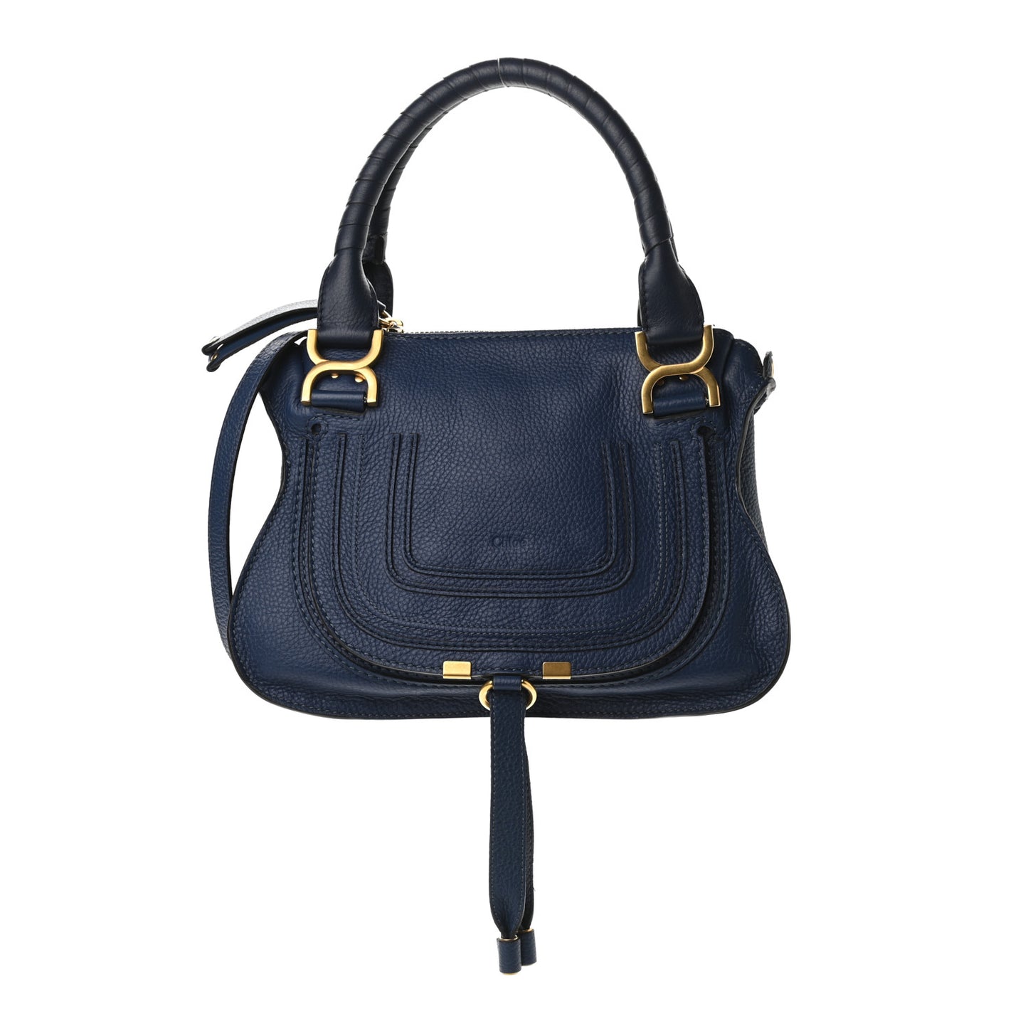 Calfskin Small Marcie Satchel Deep Ocean