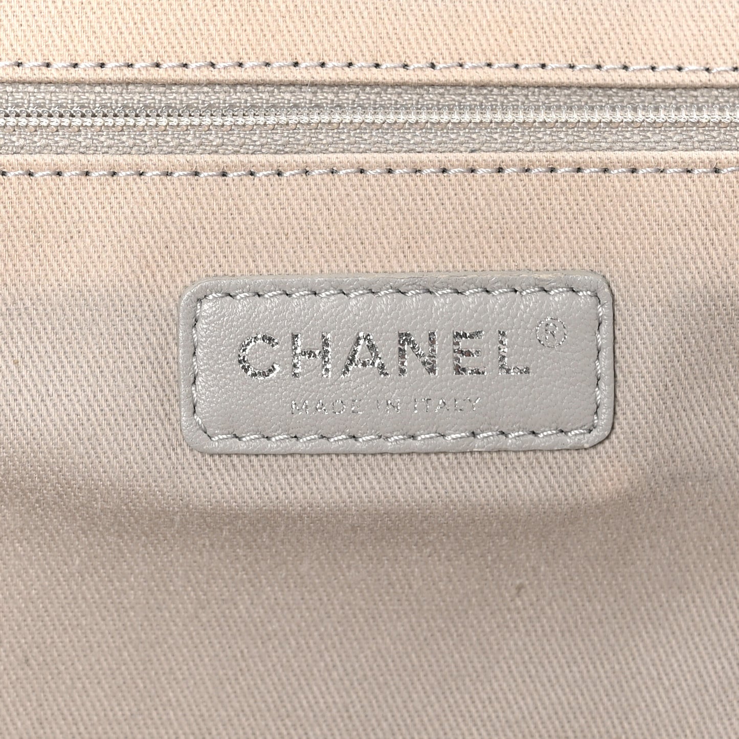 Glazed Calfskin Large Deauville Tote Blue