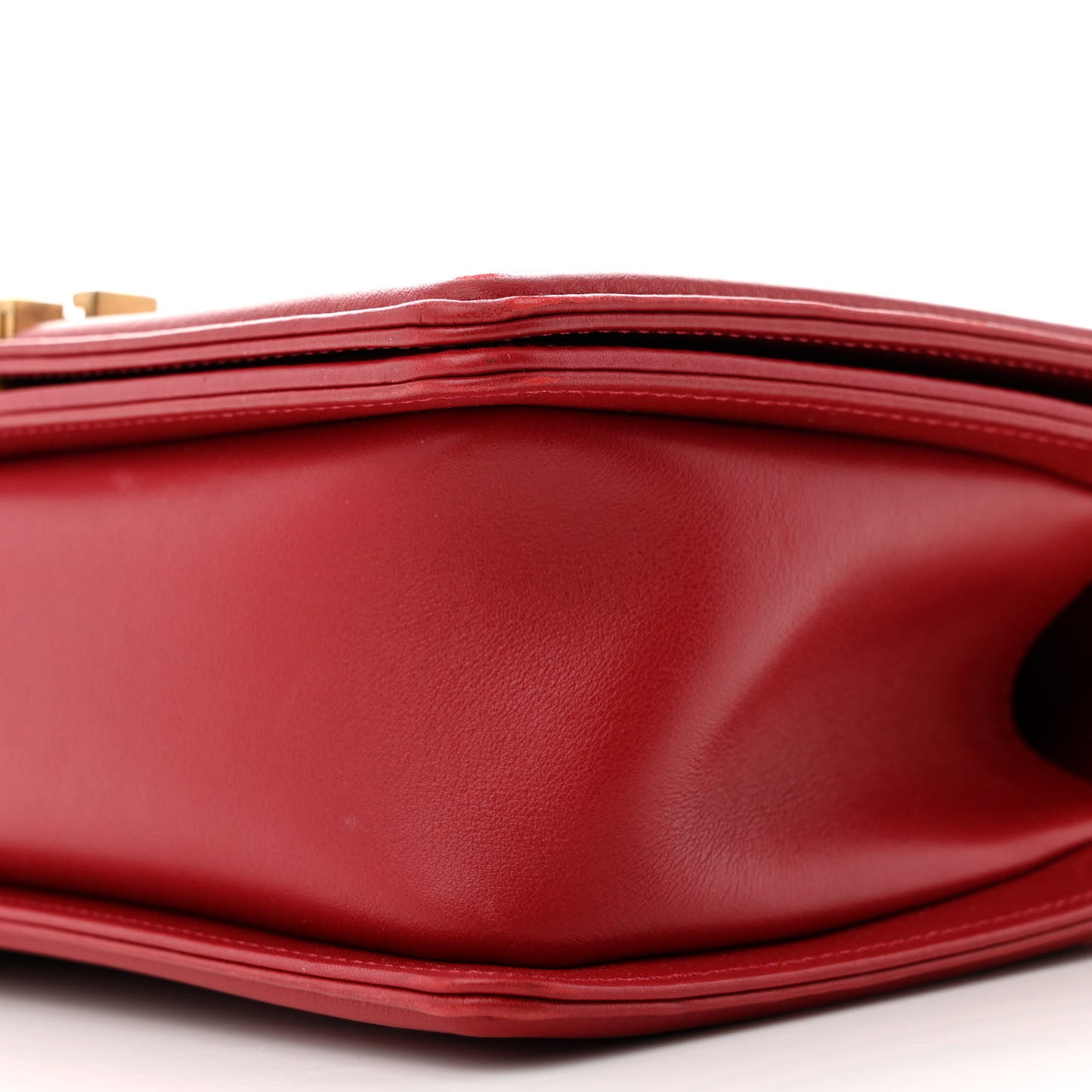 Calfskin Medium Boy Logo Top Handle Flap Red