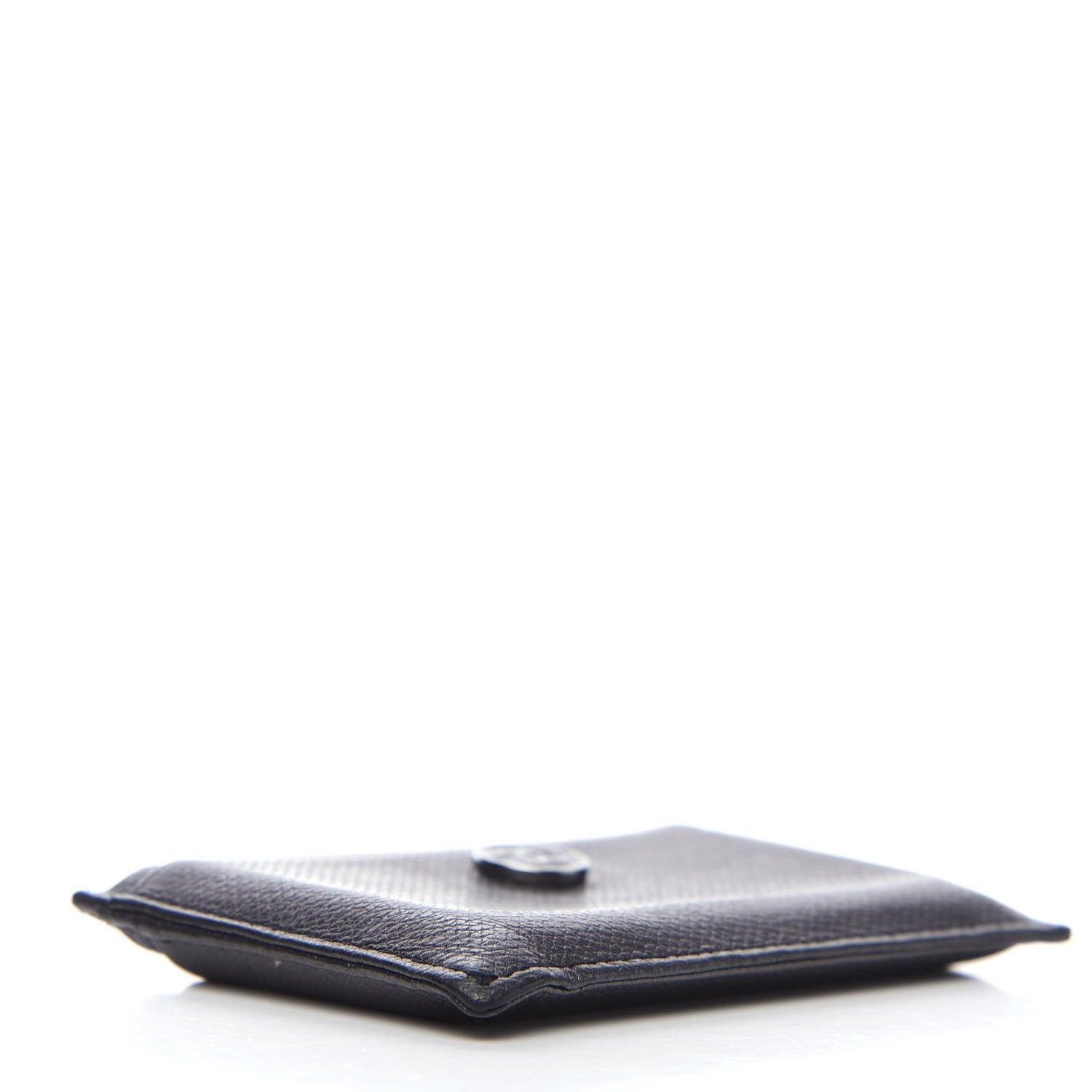 Chanel Grained Calfskin CC Button Card Holder Black 3 of 7