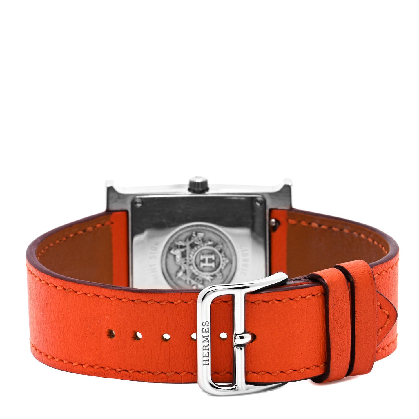 Stainless Steel Swift 26mm Heure H Hour Quartz Watch Orange