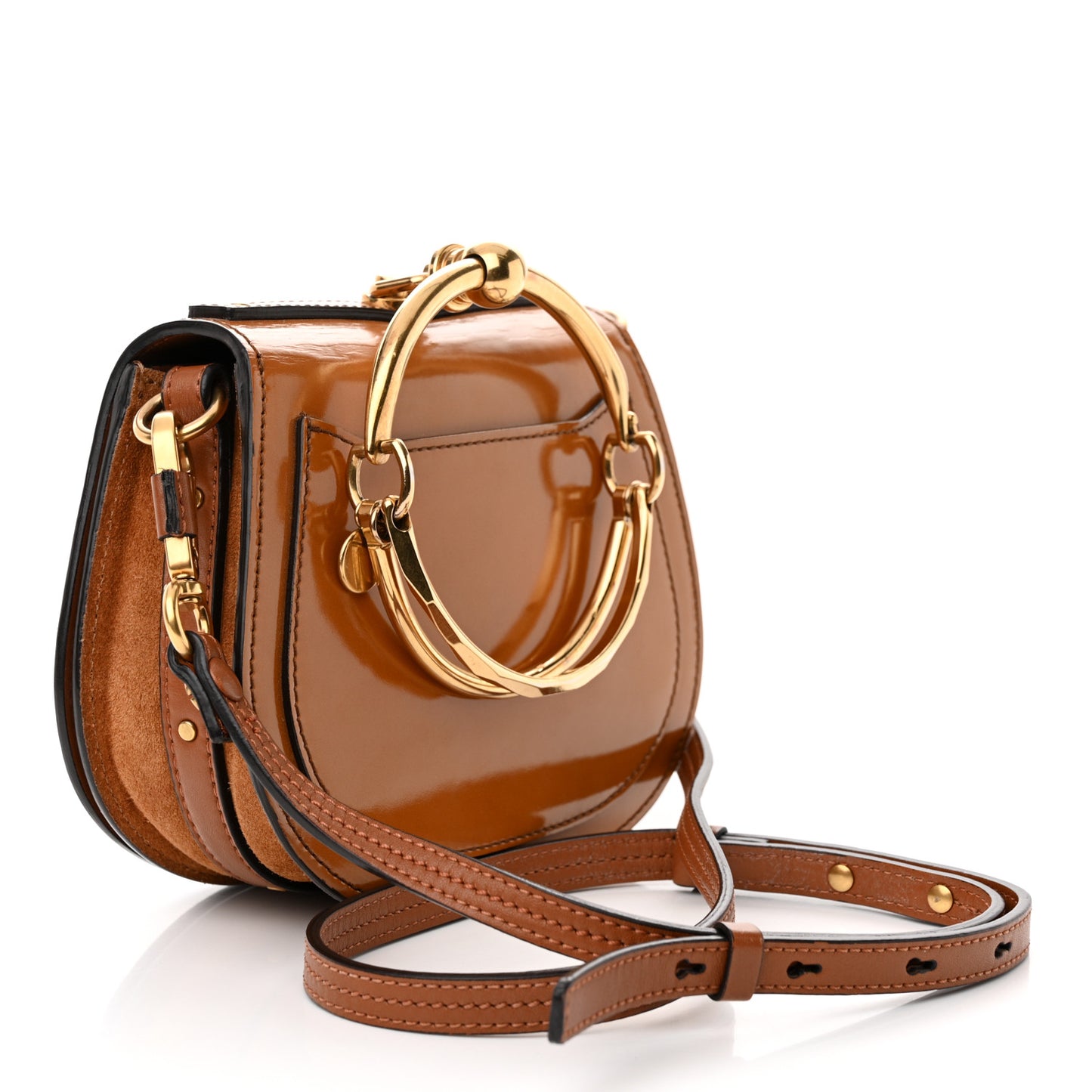 Spazzolato Sfumato Small Nile Bracelet Bag Caramel