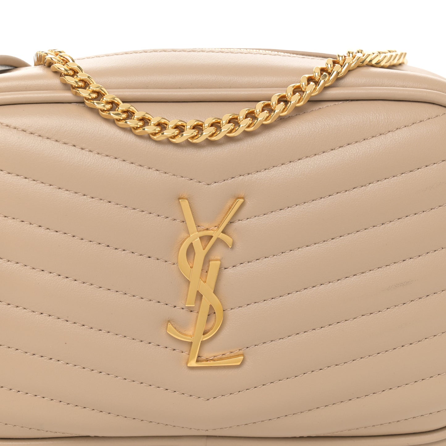 Grain De Poudre Matelasse Monogram Mini Lou Camera Bag Dark Beige