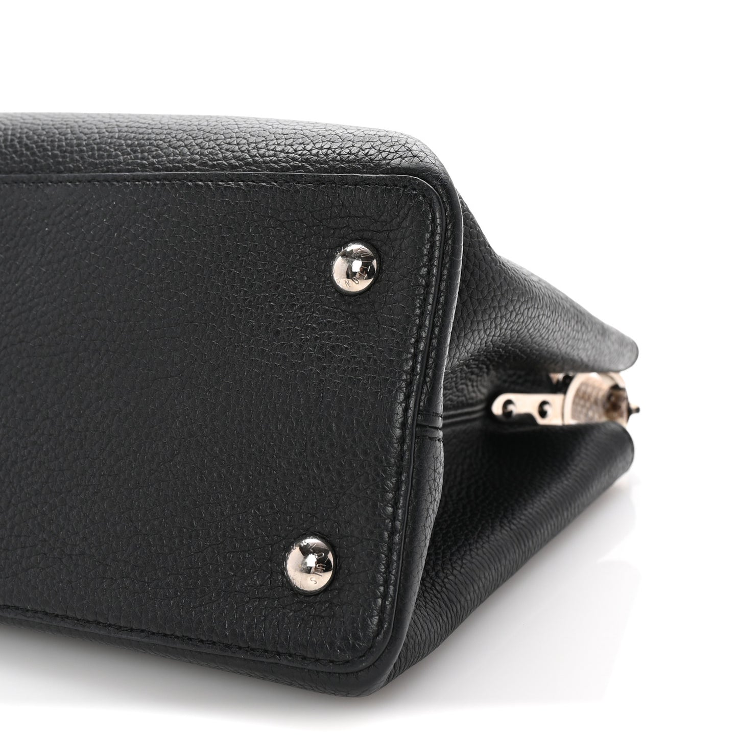 Taurillon Snakeskin Capucines MM Black