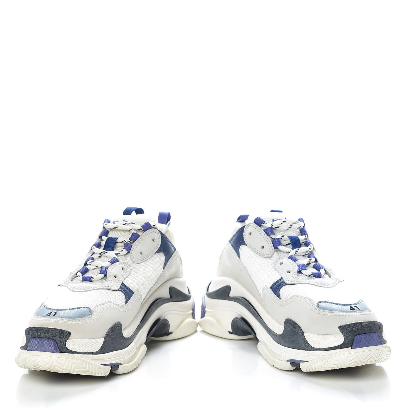 Fabric Mesh Mens Triple S Sneakers 41 White Blue Violet