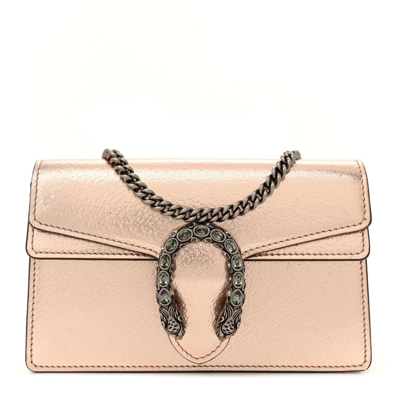 Gucci Metallic Calfskin Super Mini Dionysus Shoulder Bag Rose Gold 1 of 10