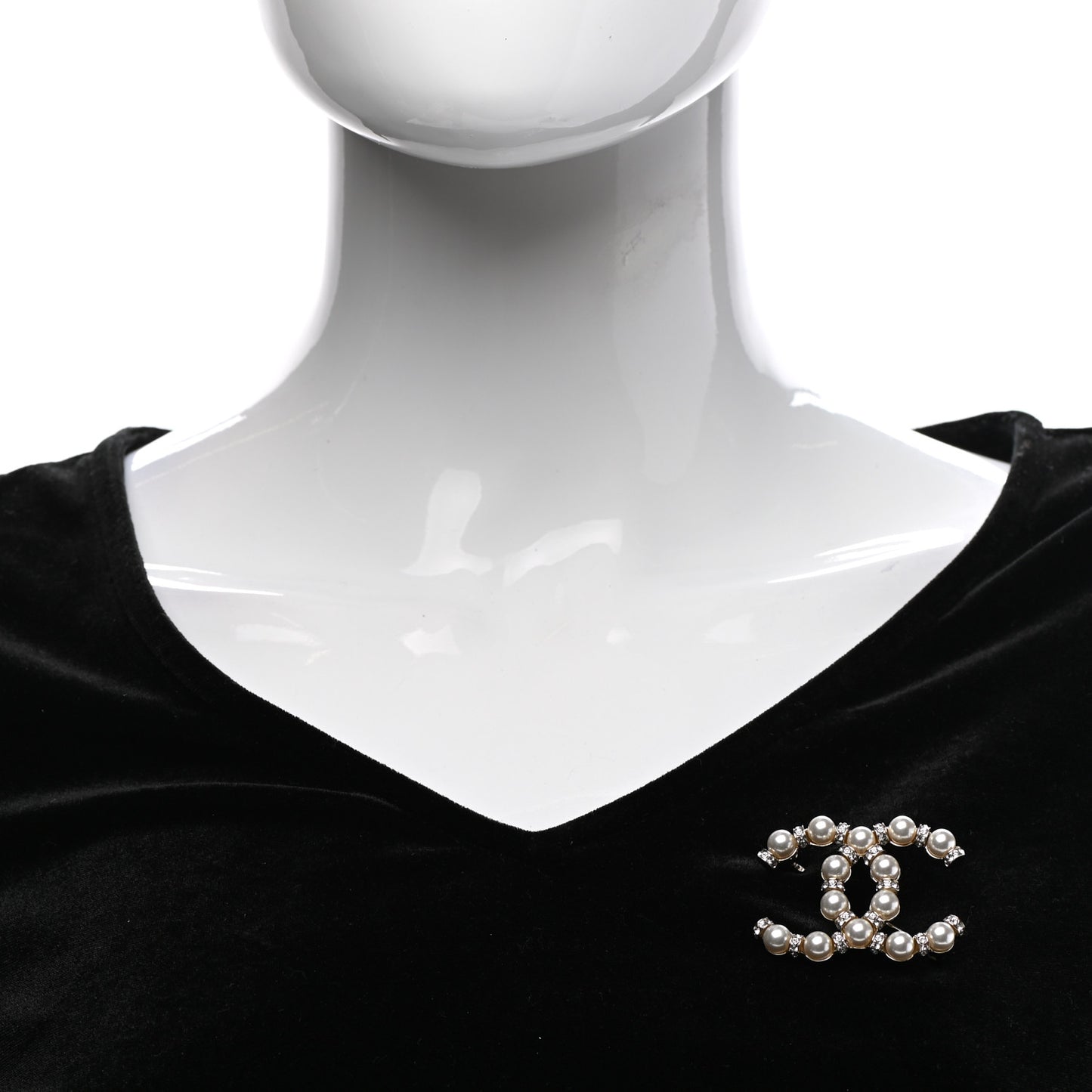 Pearl Crystal Nefertiti CC Brooch Gold