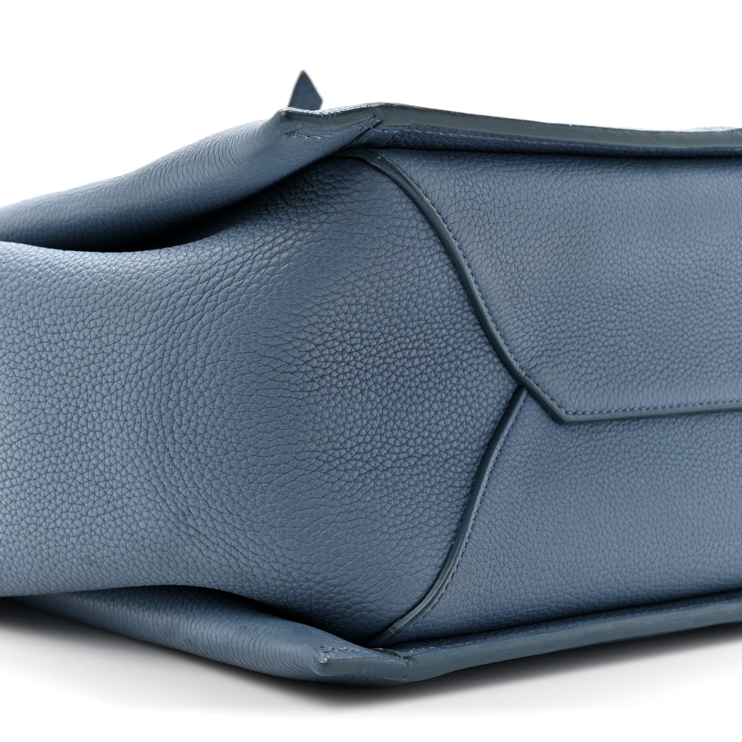 Calfskin Small Tri-Fold Shoulder Bag Steel Blue
