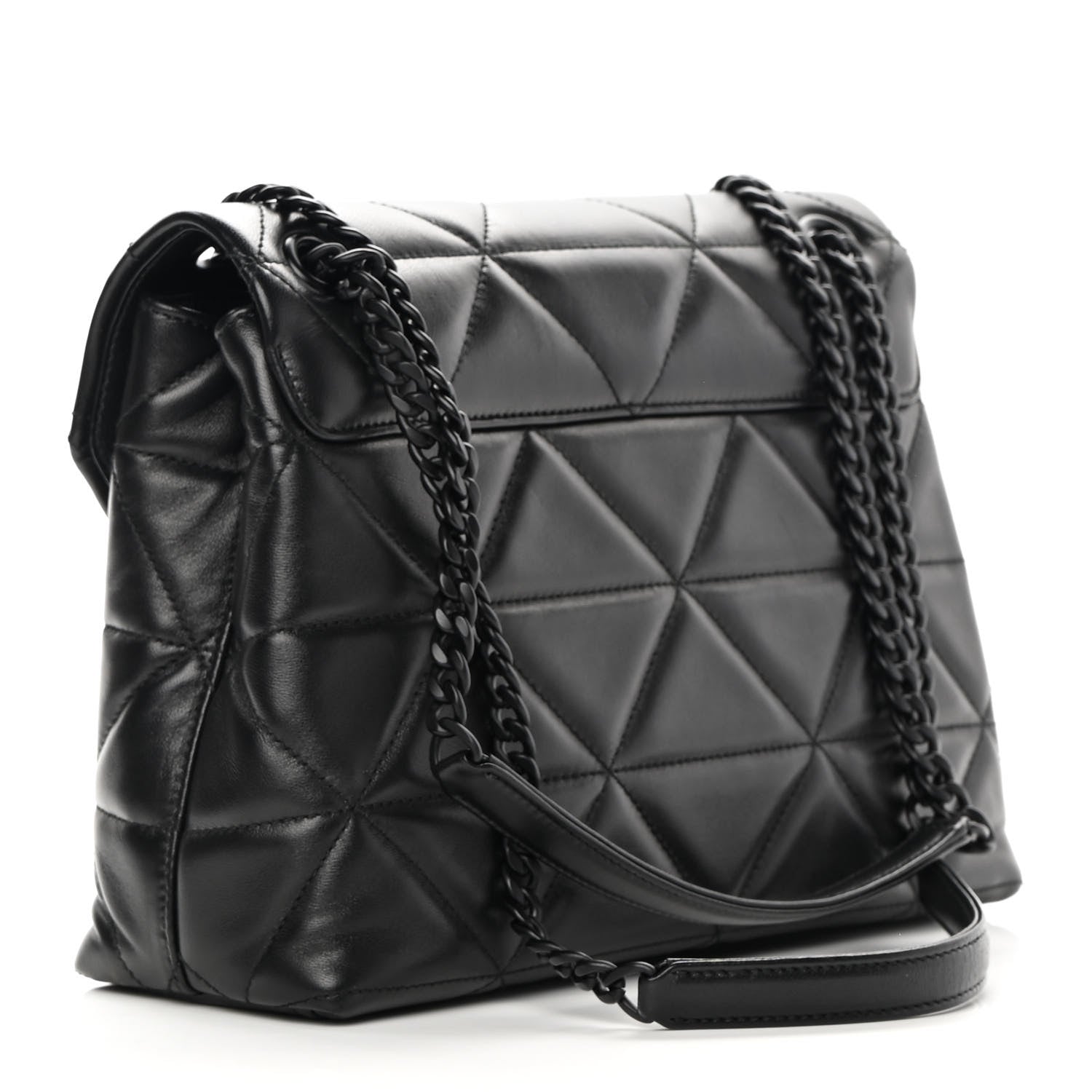 Prada Nappa Triangle Stitched Large Spectrum Bag Black 3 of 14