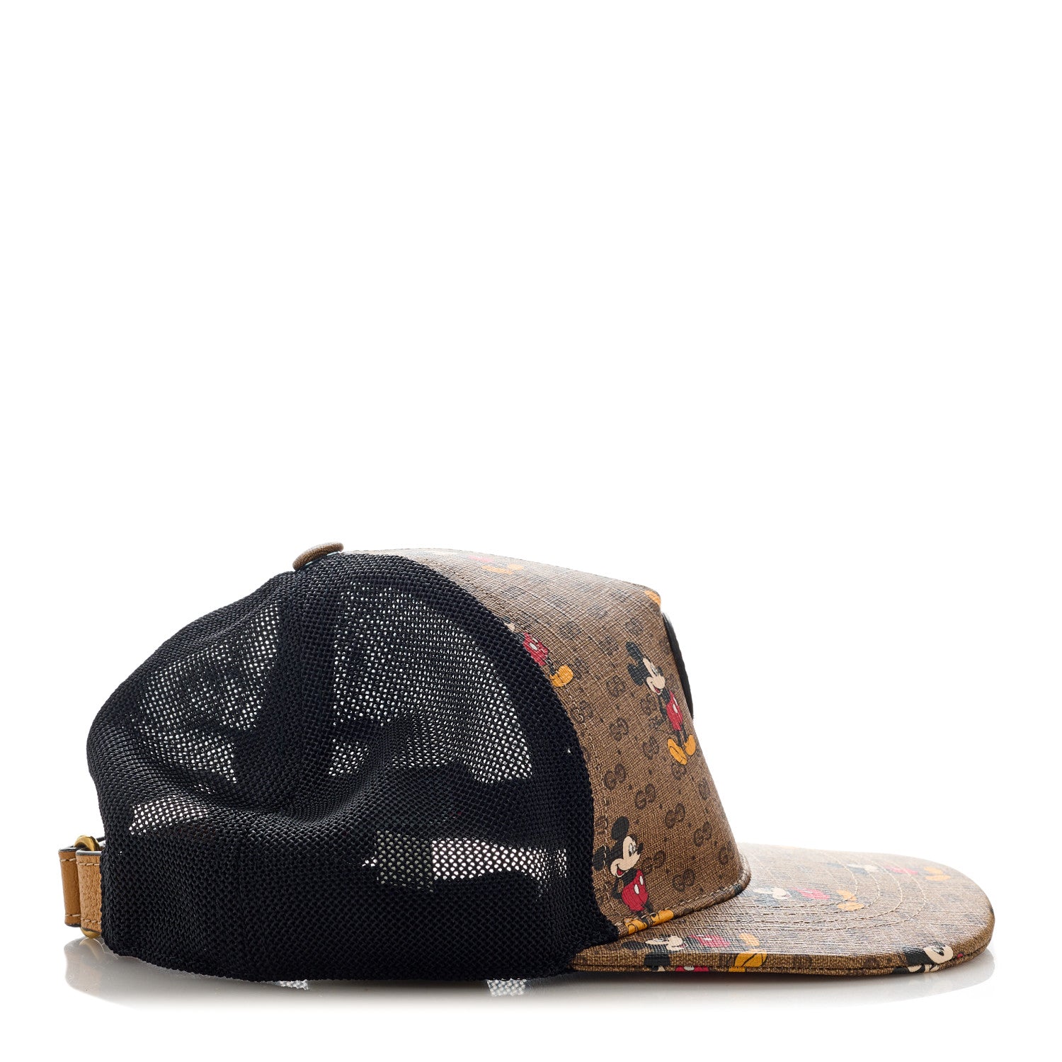 Gucci X DISNEY Mini Vintage GG Supreme Monogram Mickey Mouse Baseball Hat XS Beige Vintage Sun Oil 5 of 9