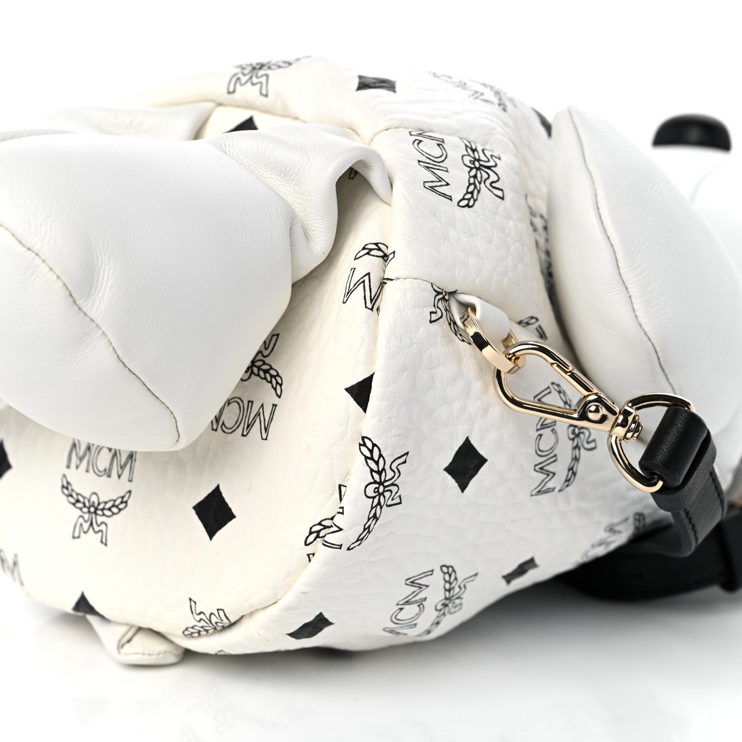 Calfskin Visetos Rabbit Zoo Doll Crossbody White