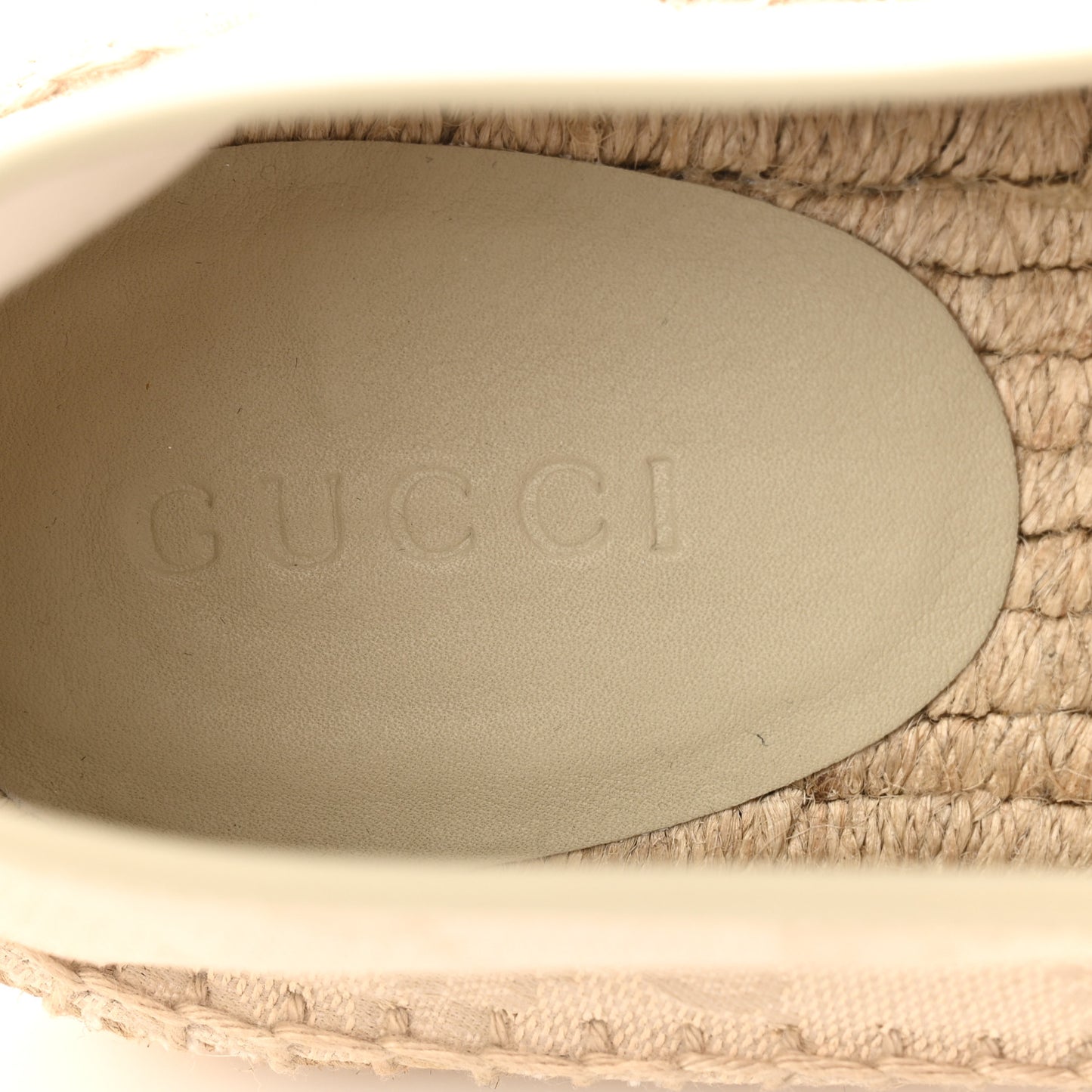 Washed Cotton Miro Soft Calfskin GG Monogram Mens Espadrilles 9 White Mystic White