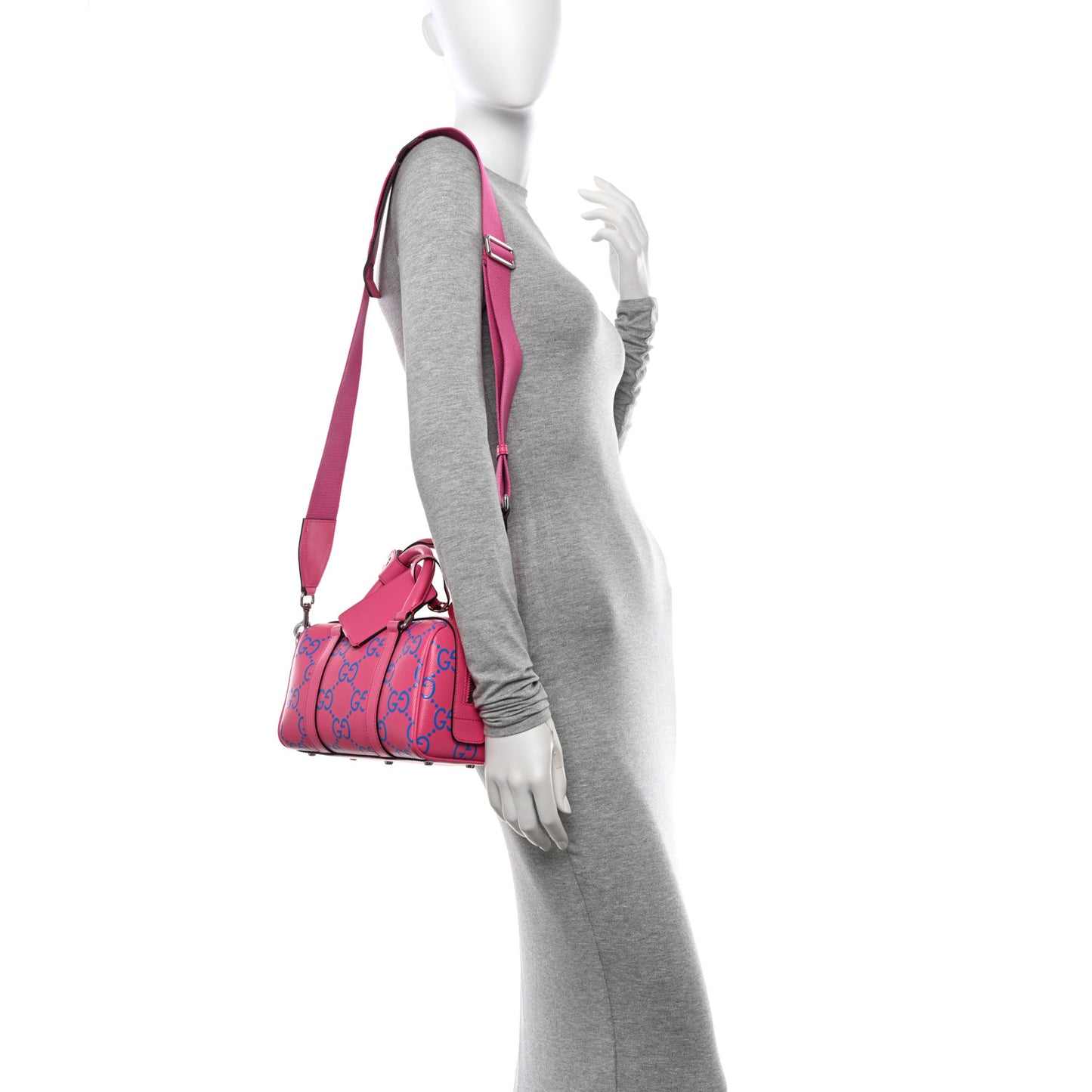 Calfskin GG Tennis Bi-Color Embossed Mini Duffle Bag Modern Fucsia Modern Blue