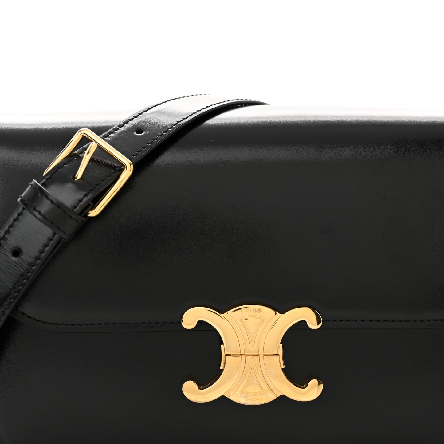 Shiny Calfskin Medium Triomphe Black