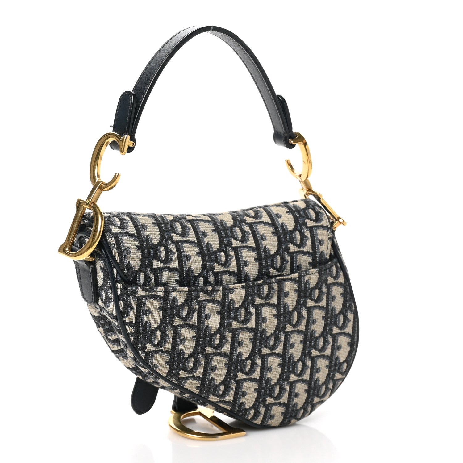 Christian Dior Oblique Mini Saddle Bag Blue 3 of 10