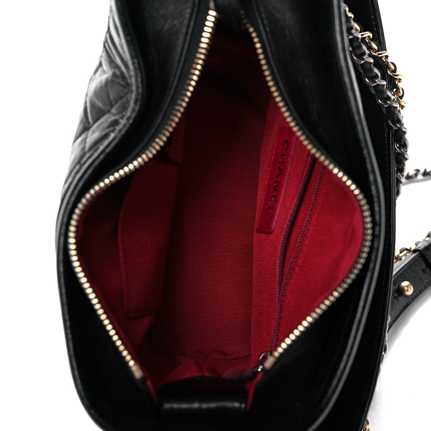 Aged Calfskin Quilted Small Gabrielle Logo Hobo Black