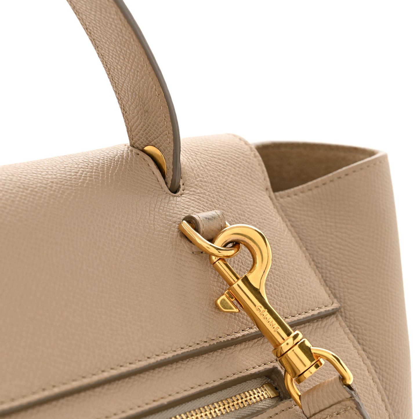 Grained Calfskin Mini Belt Bag Light Taupe