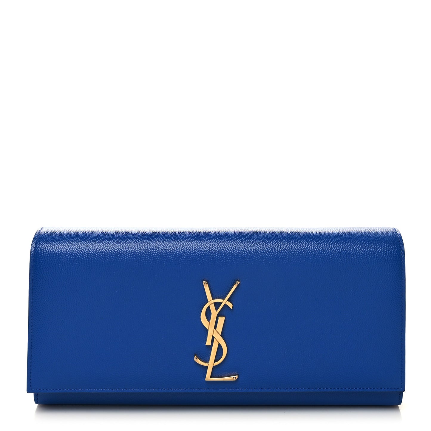 Grain De Poudre Classic Monogram Cassandre Clutch Blue Majorelle