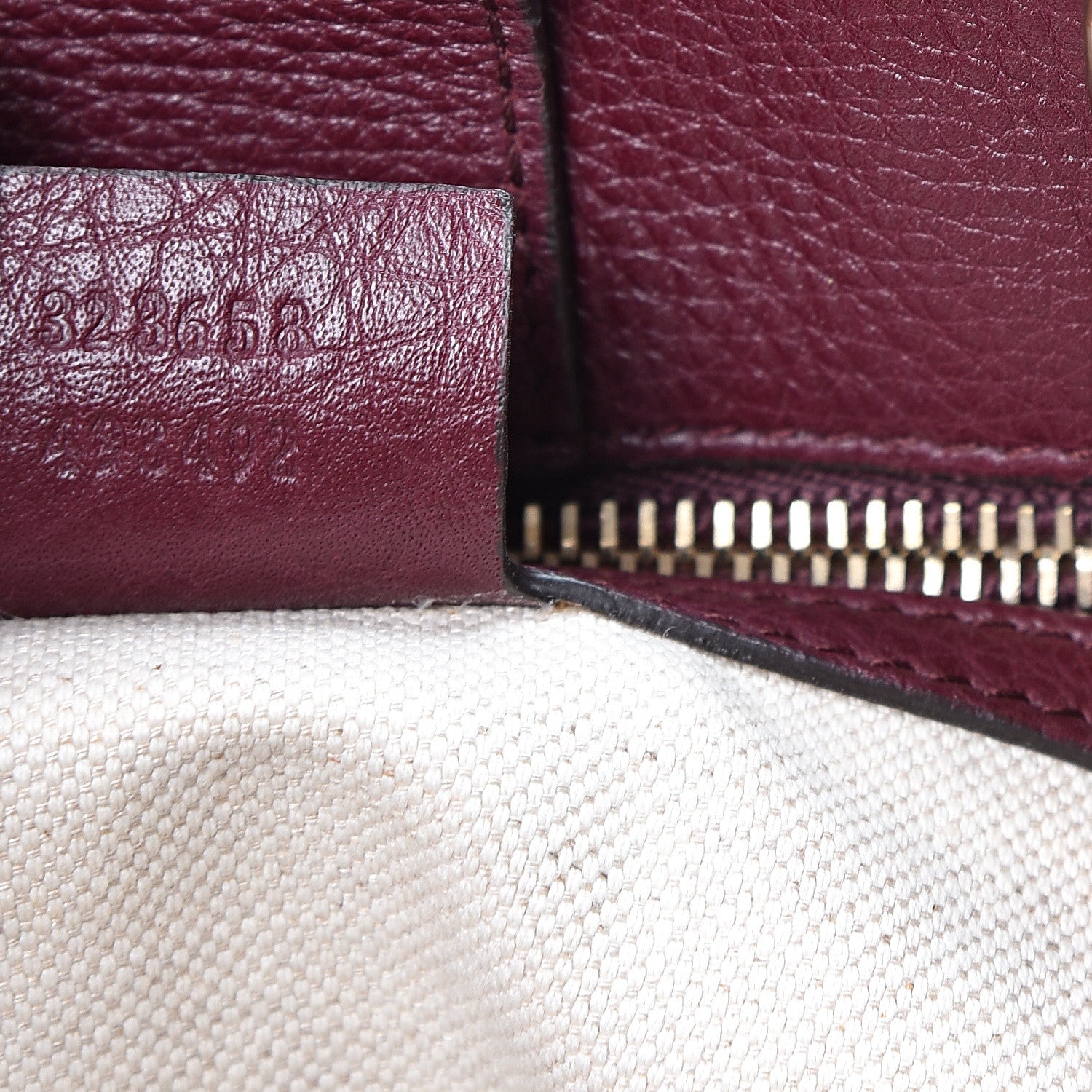 Gucci Calfskin Large Bamboo Shopper Tote Burgundy 6 of 11