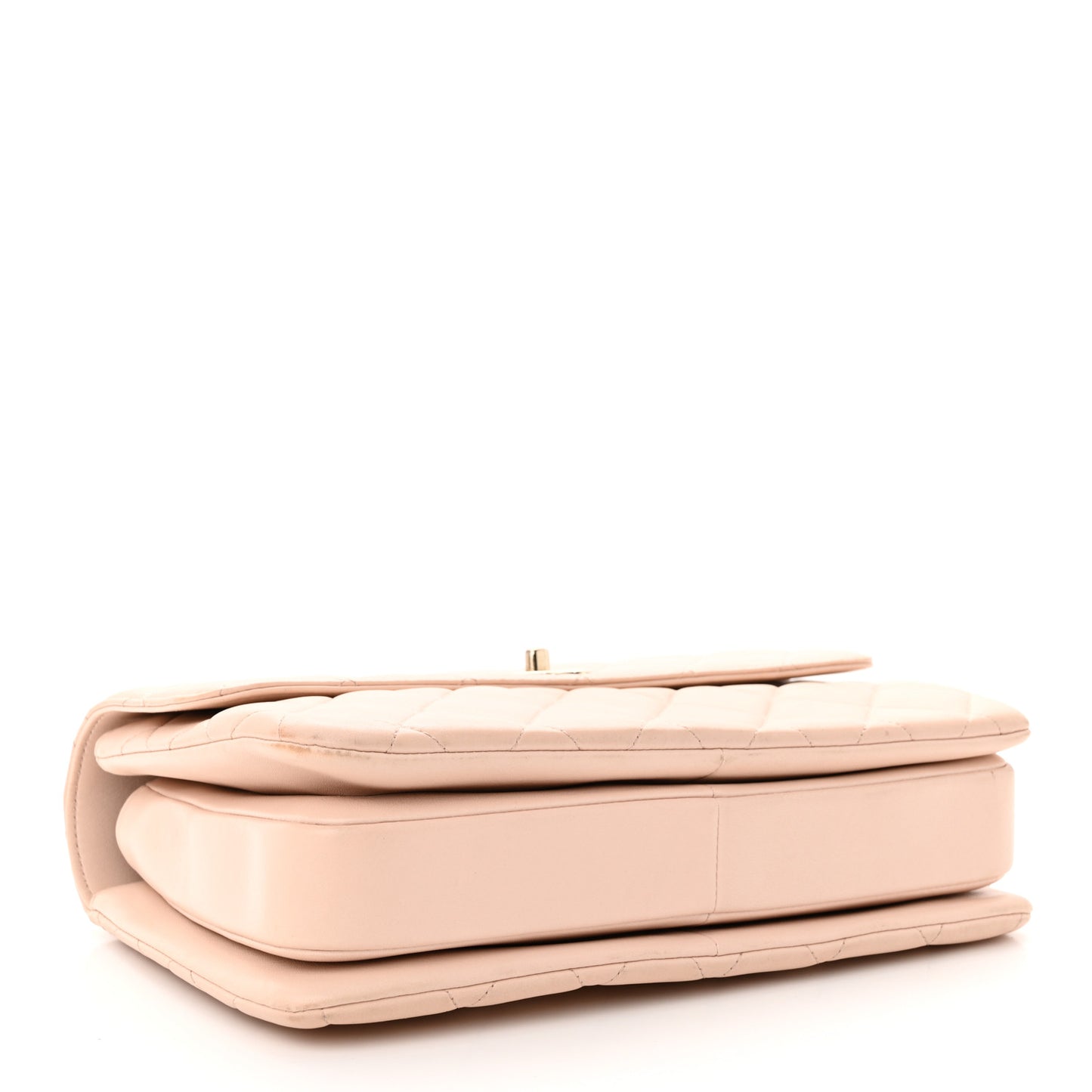 Lambskin Quilted Medium Trendy CC Flap Dual Handle Bag Light Beige