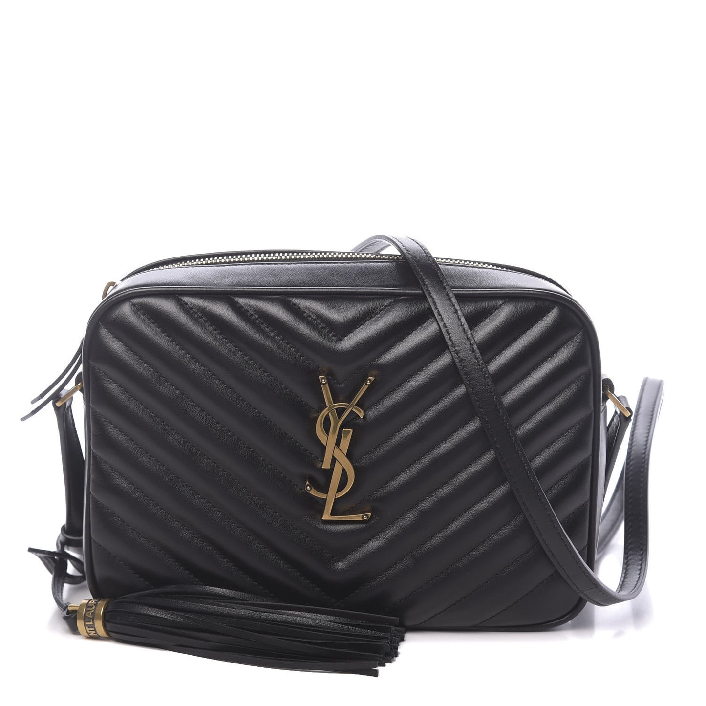 Calfskin Matelasse Monogram Lou Camera Bag Black