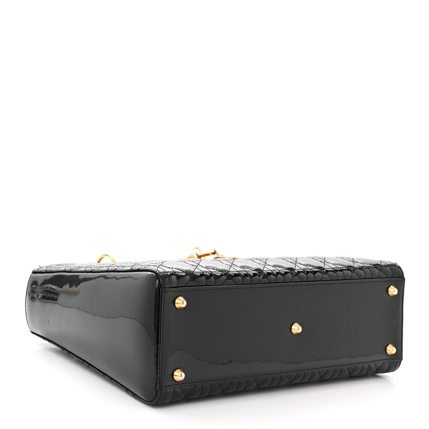 Patent Cannage Large Lady Dior Black