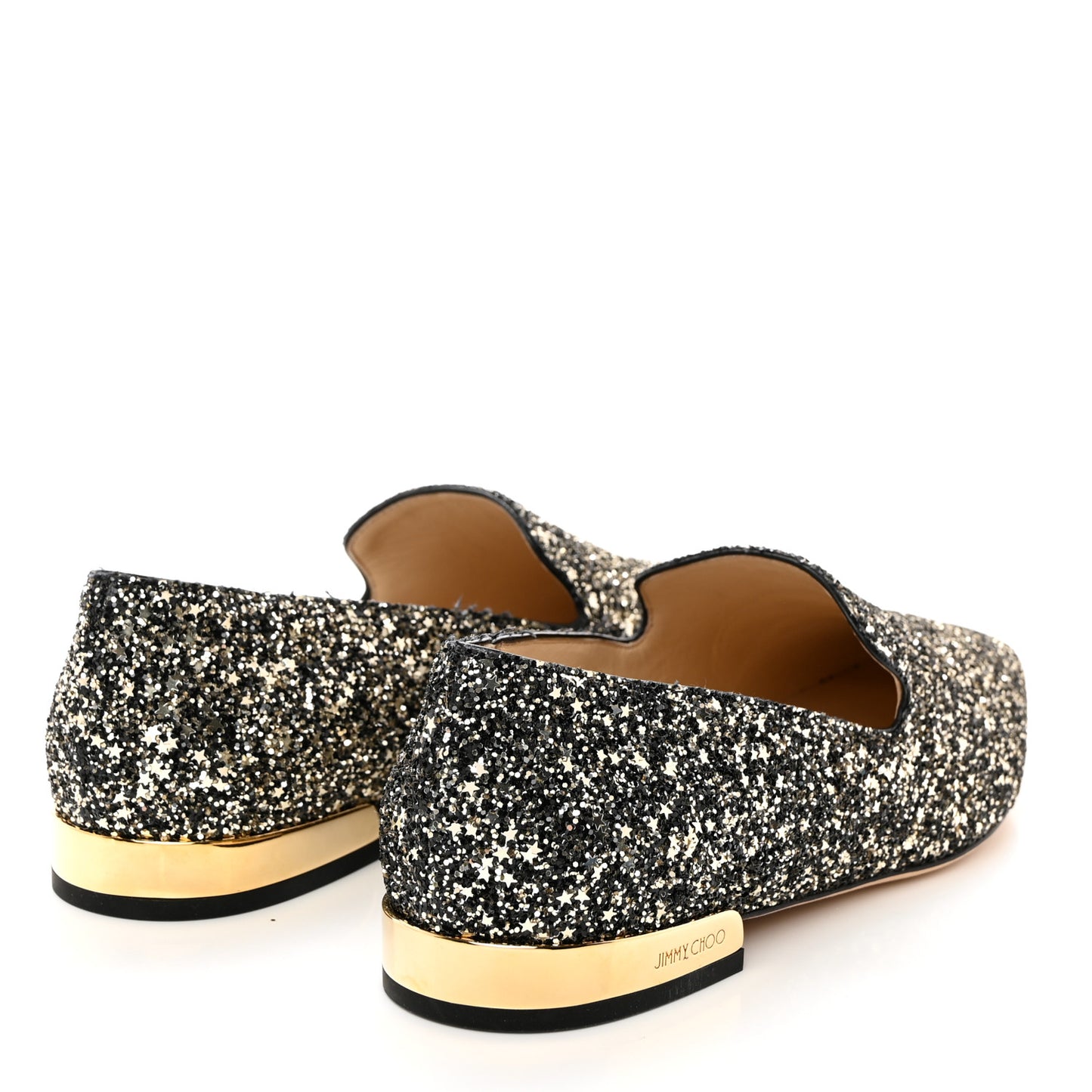 Coarse Glitter Jaida Flat Loafer 36.5 Black