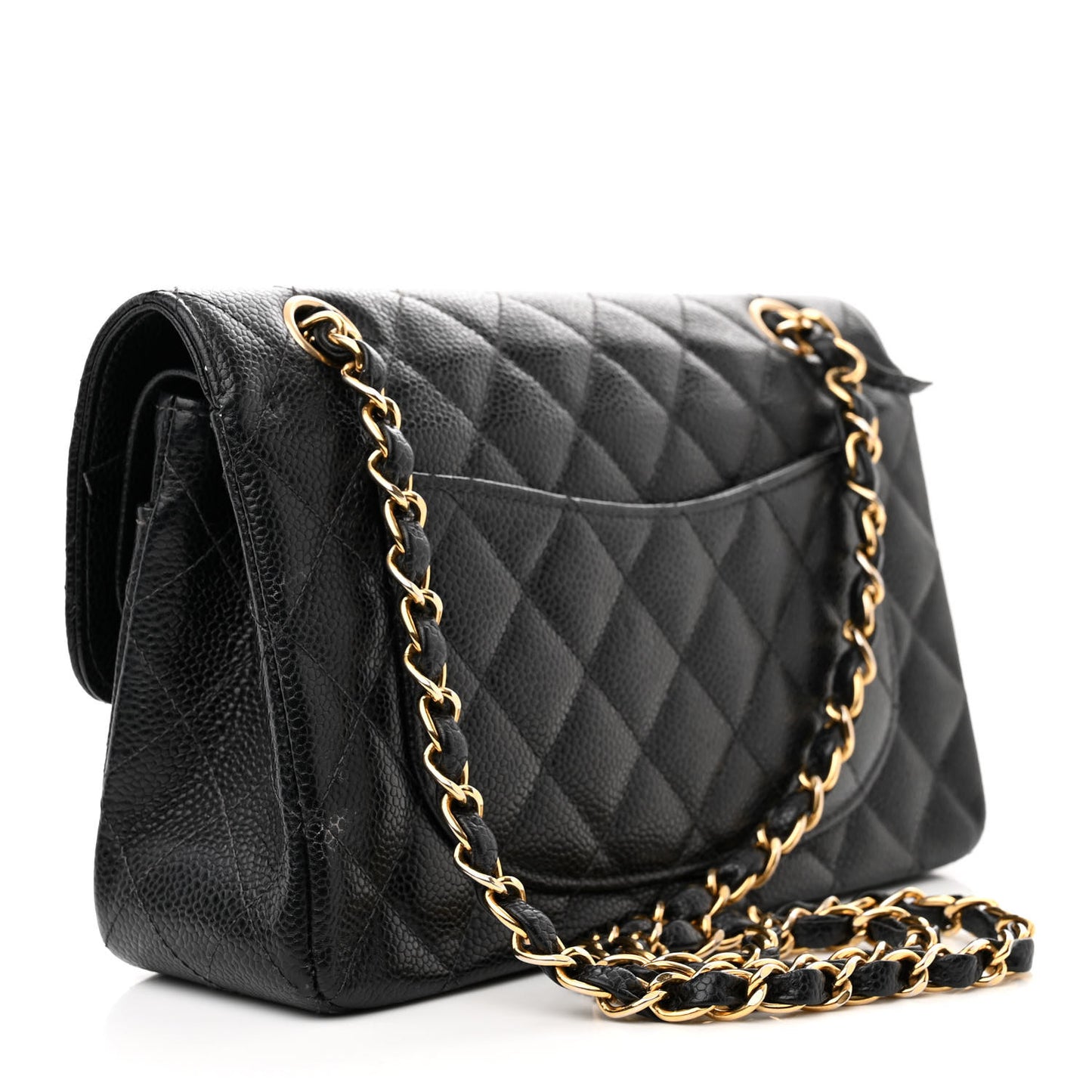 Caviar Quilted Small Double Flap Black