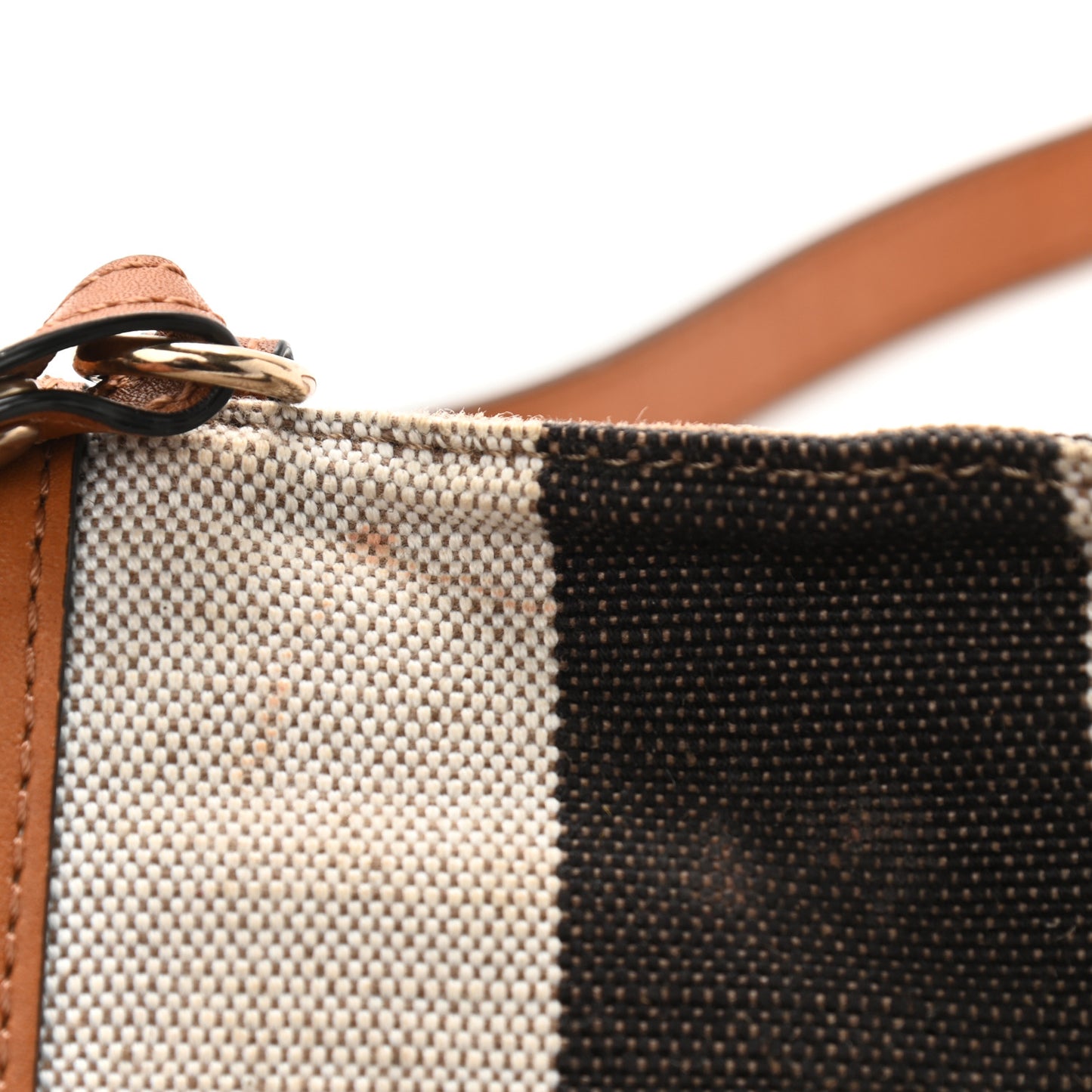 Canvas Mega Check Mini Ashby Tassel Crossbody Saddle Brown