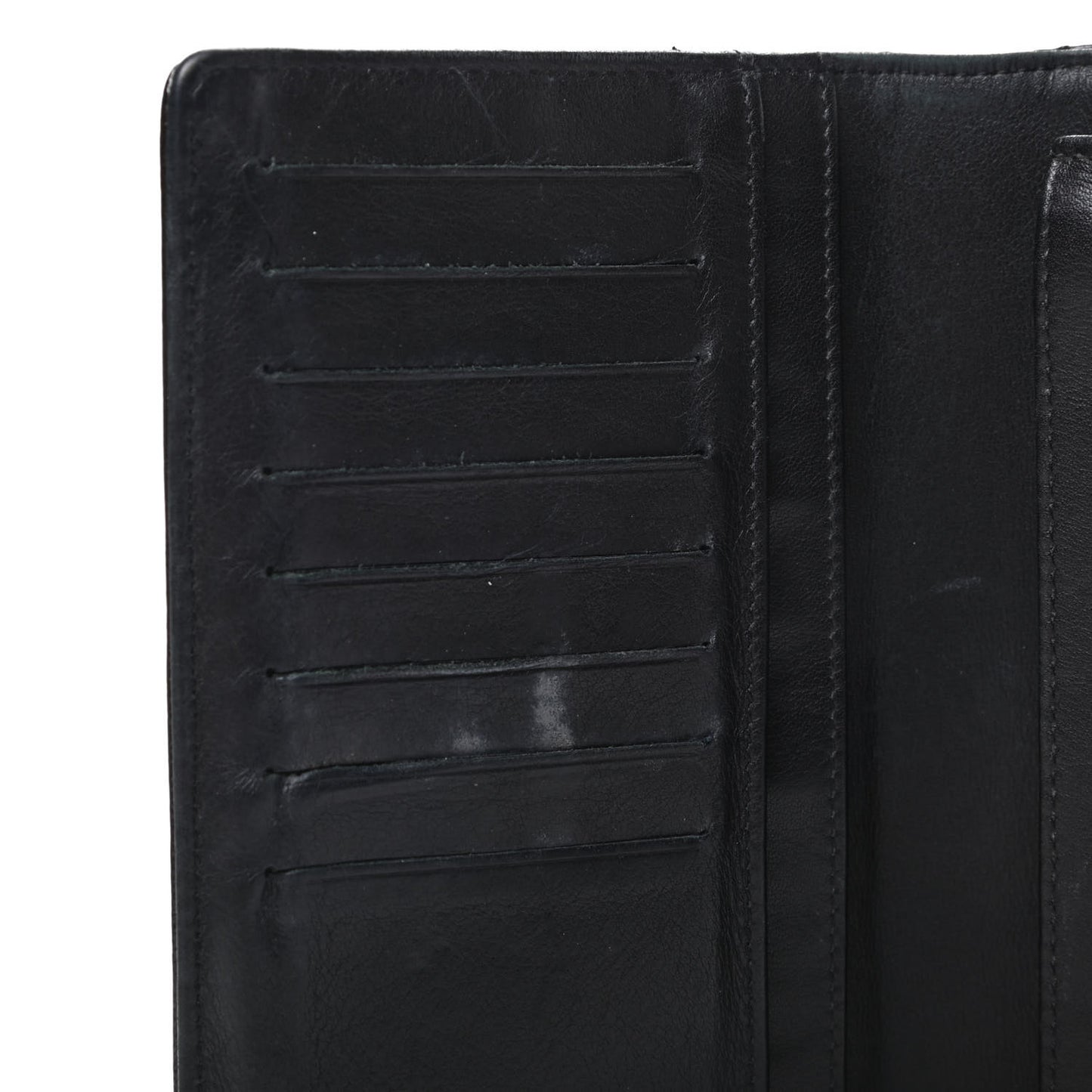 Grained Patent CC Yen Wallet Black