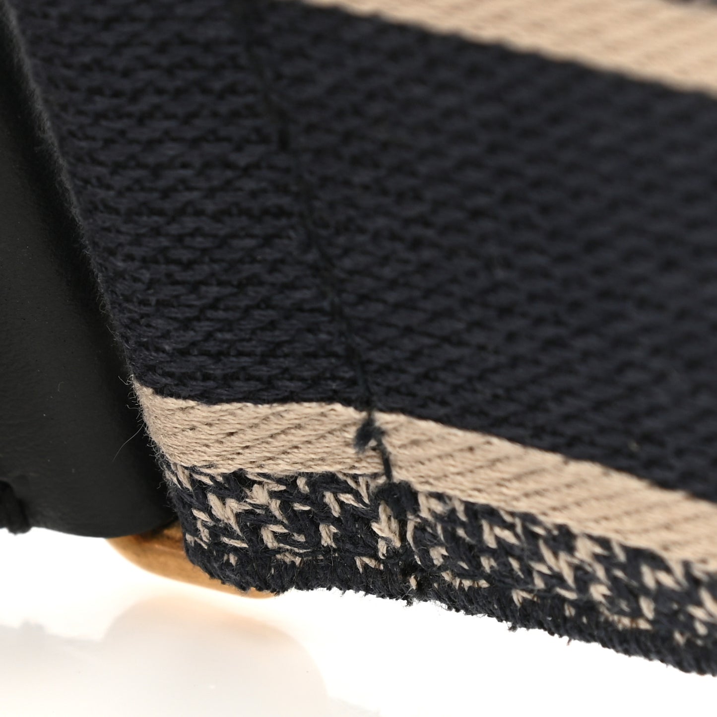 Canvas Embroidered Shoulder Strap Black