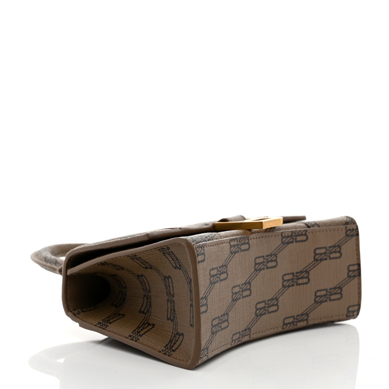 Balenciaga Coated Canvas BB Monogram Hourglass Top Handle Bag XS Beige Brown 4 of 11