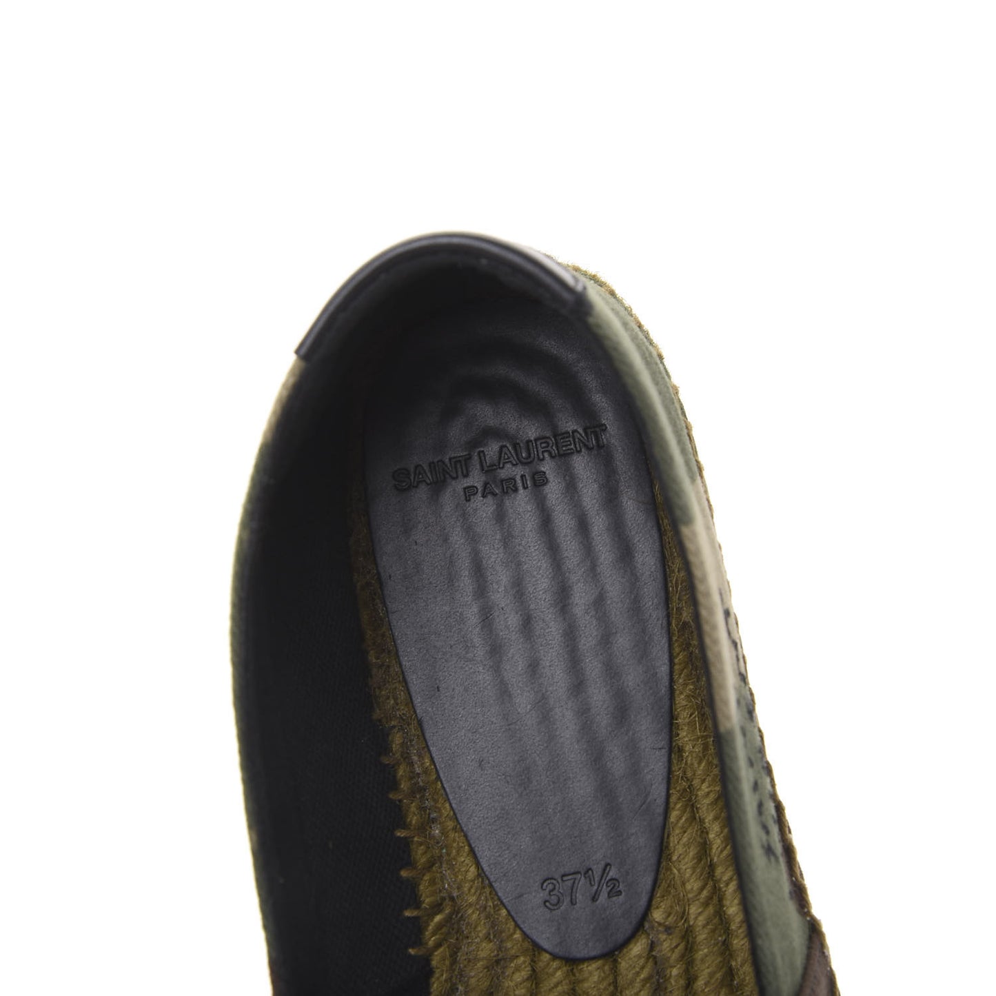 Canvas Camouflage Espadrilles 37.5 Kaki Black