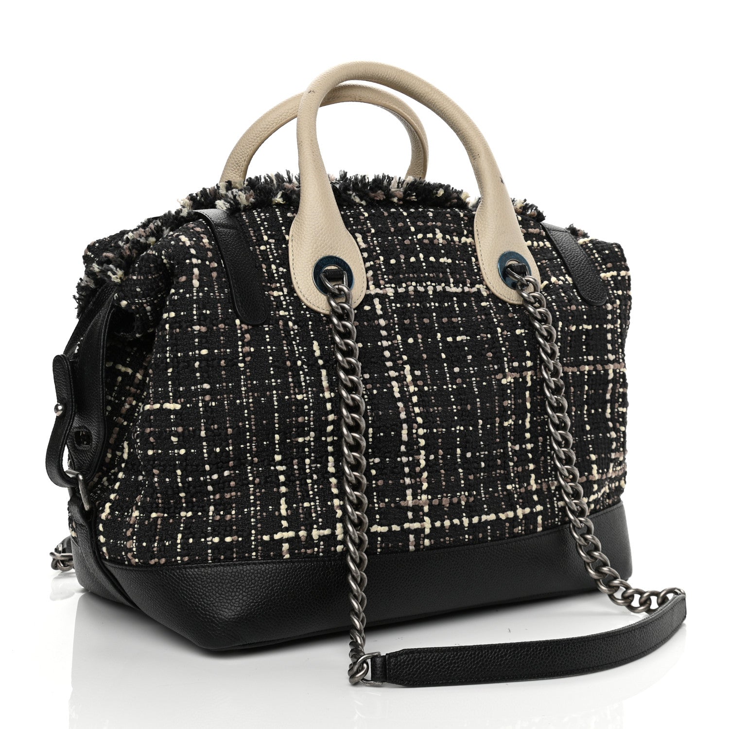 Chanel Tweed Trip Bowling Bag Black 3 of 17