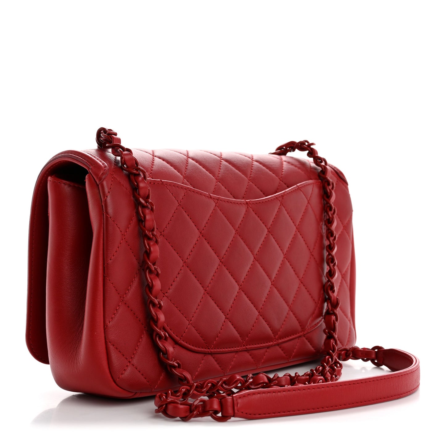 Calfskin Quilted Medium CC Filigree Flap Red