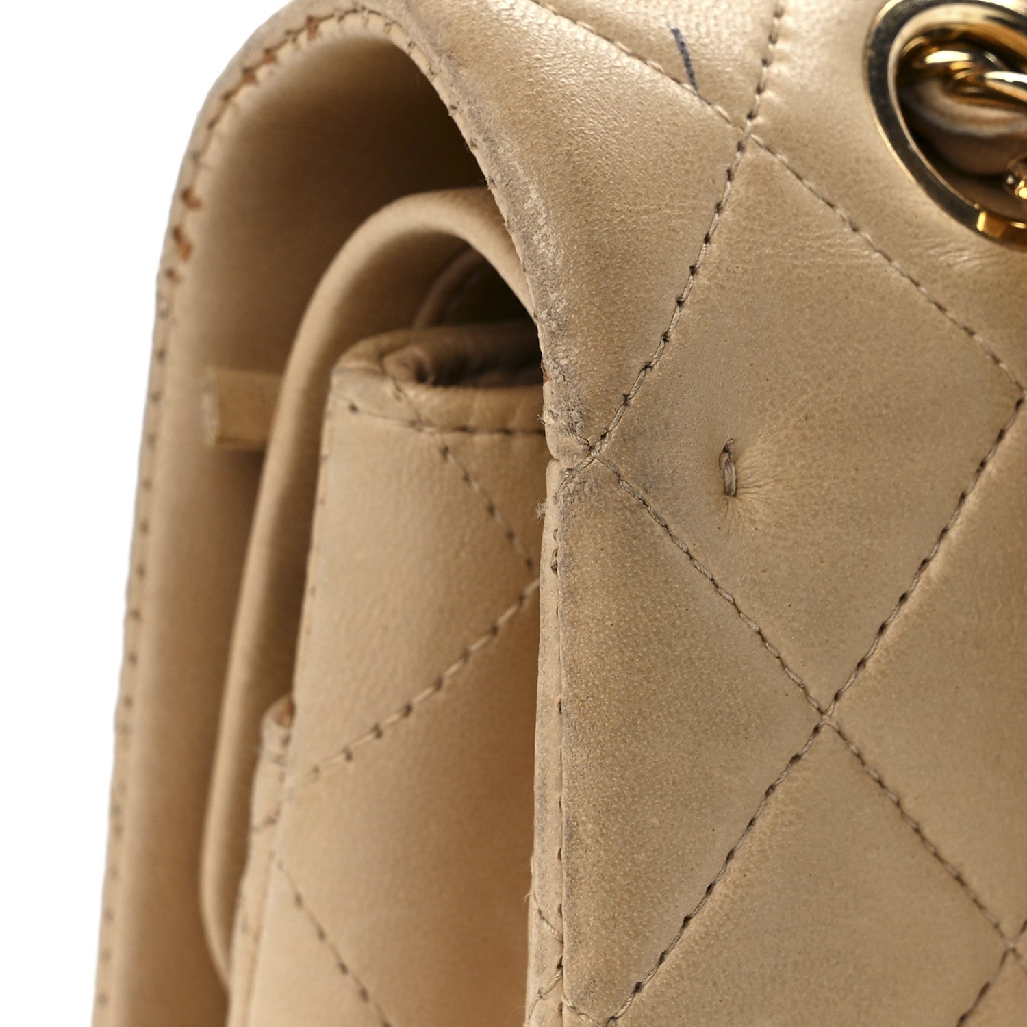 Chanel Lambskin Quilted Medium Double Flap Beige 14 of 14
