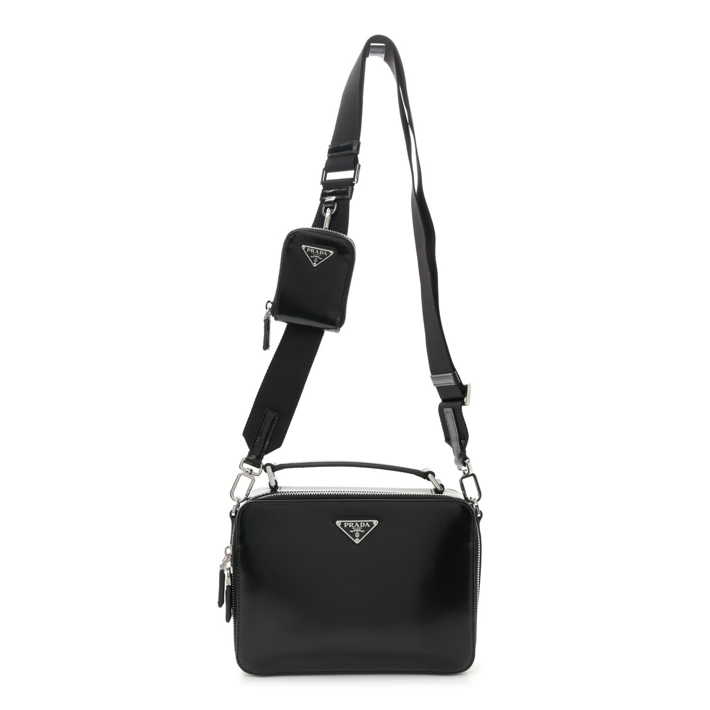 Spazzolato Medium Brique Crossbody Bag Black