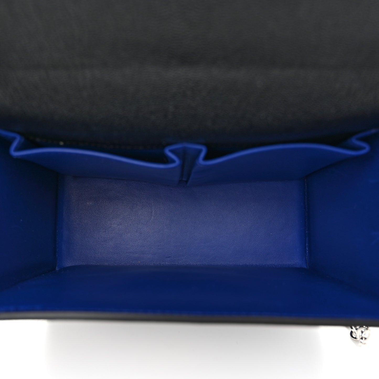 Chevre Mysore Cinhetic Boxy Top Handle Bag Black Bleu Electrique