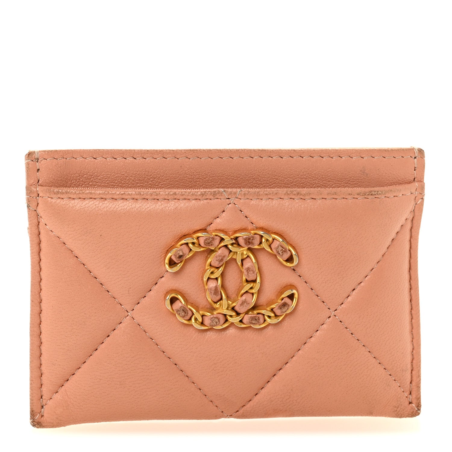 Chanel Lambskin Quilted 19 Card Holder Beige 1851273 – FASHIONPHILE