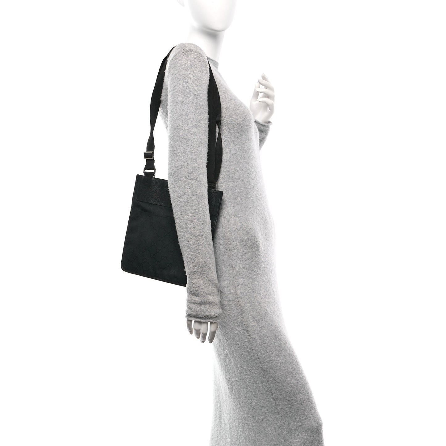 GG Monogram Messenger Crossbody Bag Black