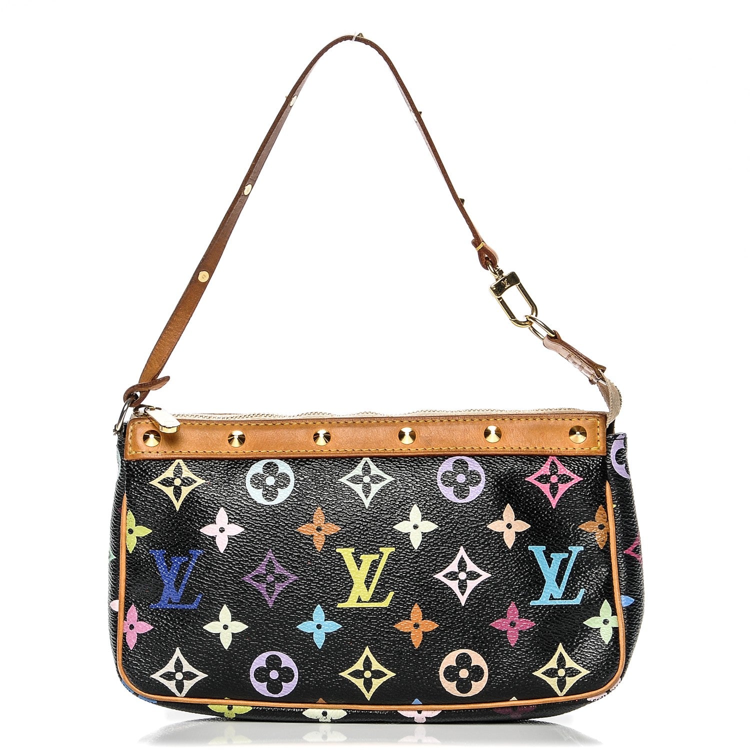 Louis Vuitton Monogram Multicolor Pochette Accessories Black