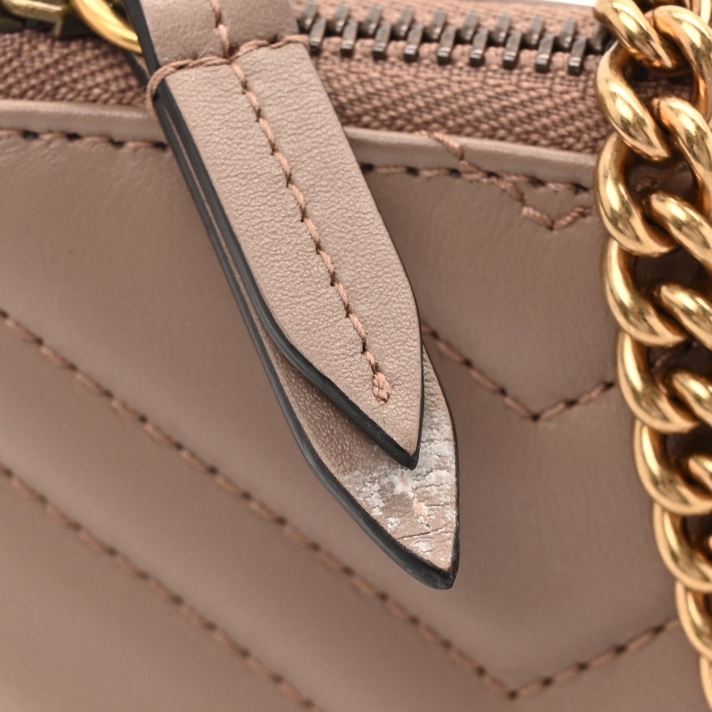 Calfskin Matelasse Mini GG Marmont Chain Bag Porcelain Rose