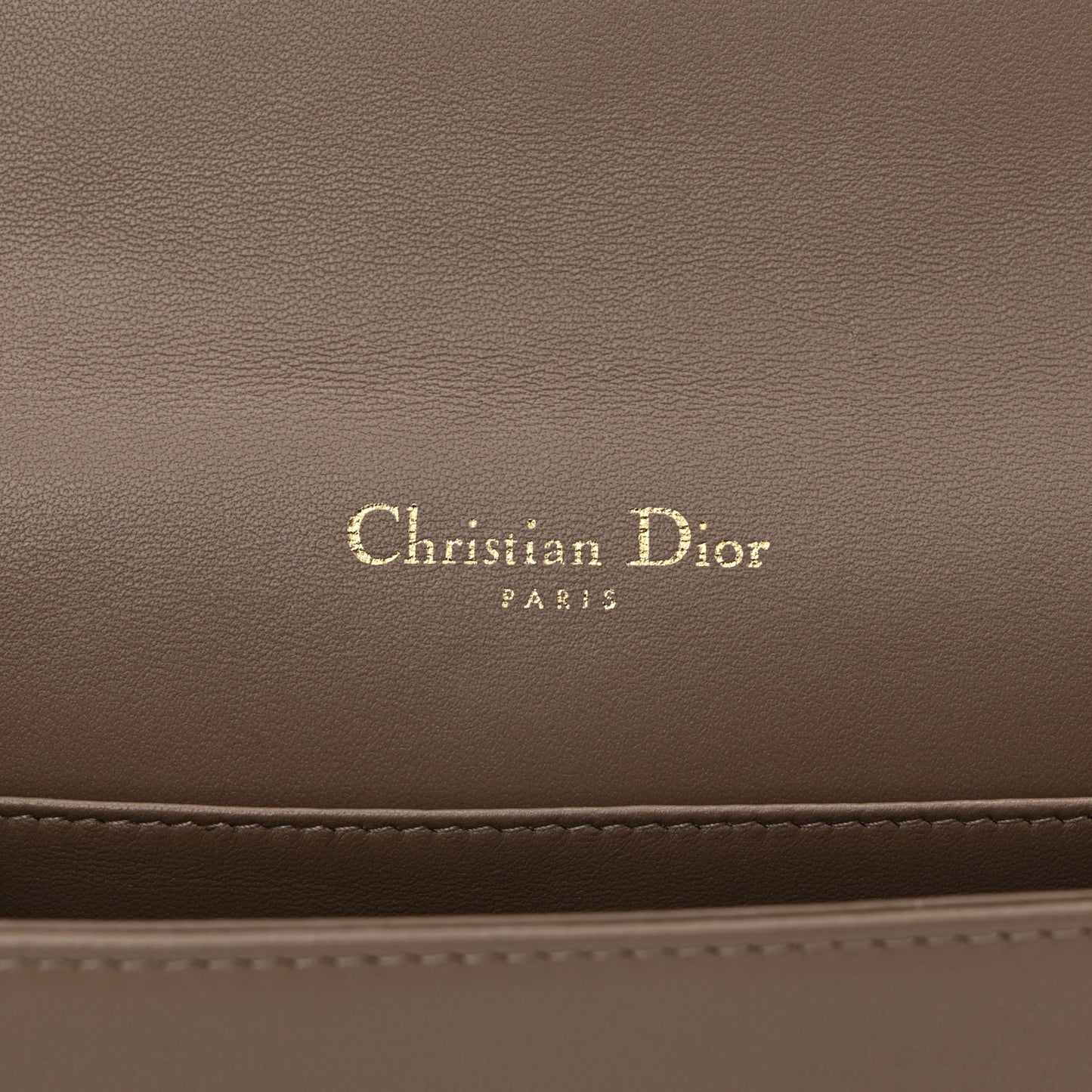 Lambskin Cannage Lady Dior Pouch Warm Taupe