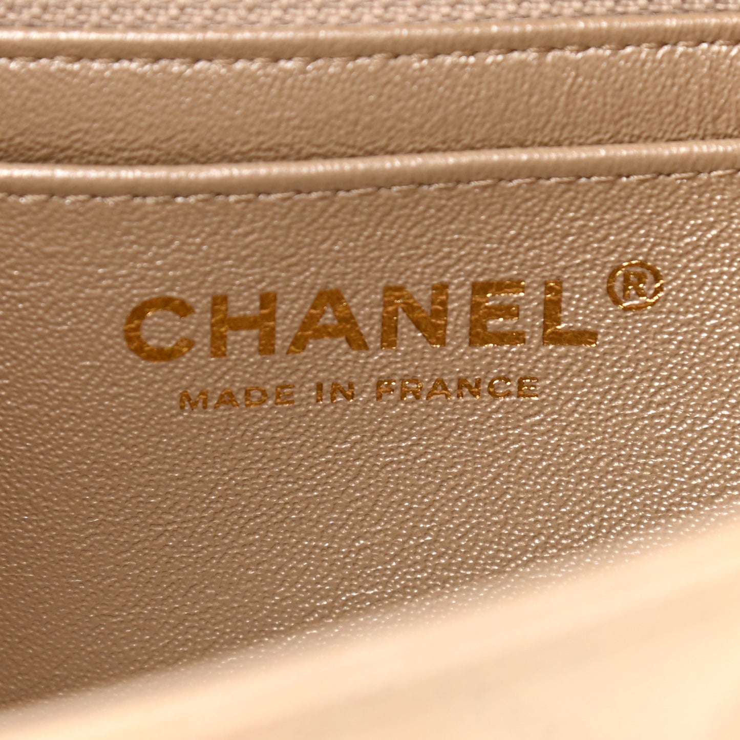Metallic Goatskin Quilted Mini Rectangular Flap Gold