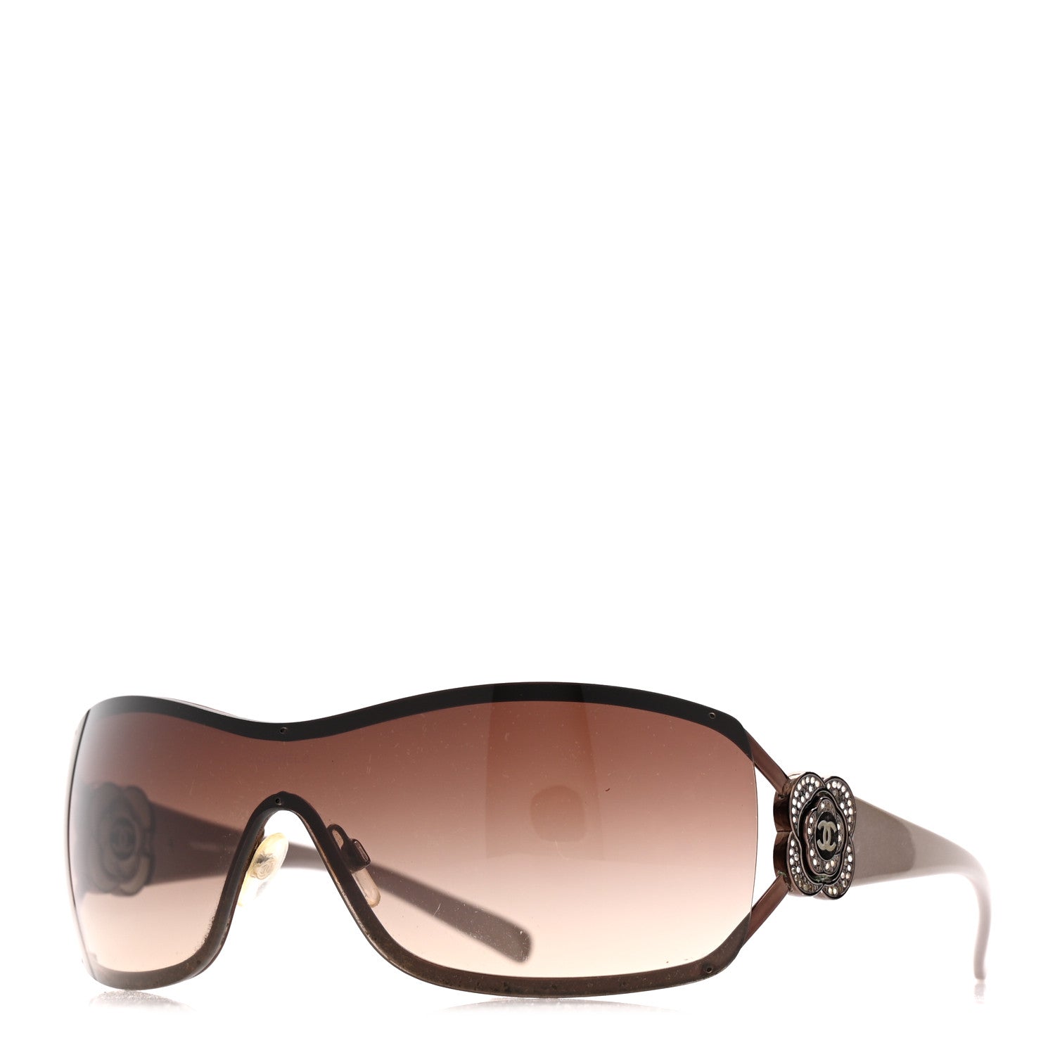 Chanel Swarovski Crystal Camellia CC Sunglasses 4164-B Purple