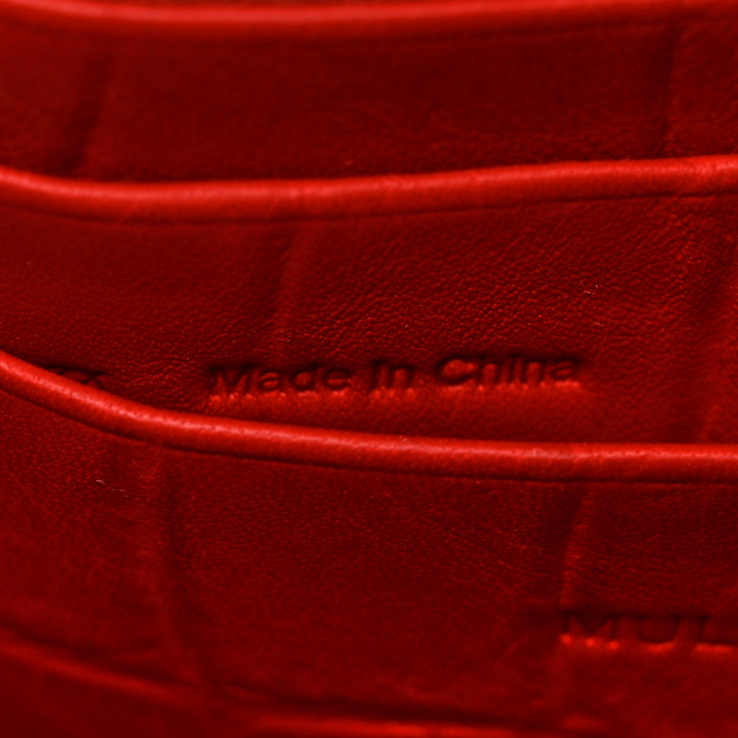 Nappa Crocodile Embossed Mini Lily Flap Red