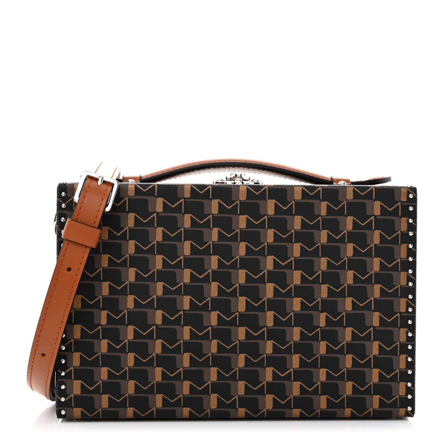 Moynat Toile 1920 Oh! Little Suitcase Carbon Bronze Cognac 3 of 13